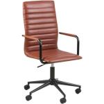 Kancelářské židle Scandi v hnědé barvě v elegantním stylu z koženky 