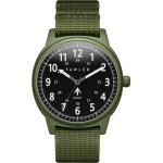 Pánské Řemínky na hodinky Fawler v zelené barvě v army stylu z hliníku s NATO řemínkem 