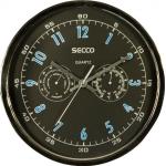 Nástěnné hodiny Secco v černé barvě v moderním stylu 