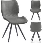 Jídelní židle v šedé barvě z koženky s nastavitelnou výškou 