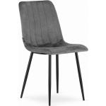 Jídelní židle v šedé barvě ve skandinávském stylu ze sametu matné 