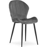 Jídelní židle v šedé barvě ze sametu matné 