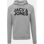 Pánské Rozepínací mikiny s kapucí Jack & Jones v šedé barvě z bavlny ve velikosti XXL plus size 