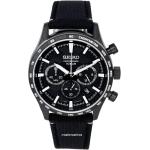 Pánské Náramkové hodinky Seiko Nepromokavé v černé barvě s quartzovým pohonem s nylonovým řemínkem ocelové s chronografickým displejem s voděodolností 10 Bar 