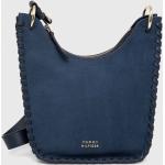 Dámské Luxusní kabelky Tommy Hilfiger v námořnicky modré barvě semišové s odnímatelným popruhem 