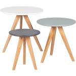 Odkládací stolky v šedé barvě v minimalistickém stylu z dubu 