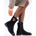 Shelvt Potocki women's black suede ankle boots