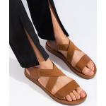 Dámské Sandály na podpatku v béžové barvě v ležérním stylu z koženky ve velikosti 37 ve slevě na léto 