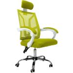 Kancelářské židle v zelené barvě z chrómu s nastavitelnou opěrkou hlavy 
