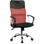 Kancelářské židle v červené barvě z chrómu s loketní opěrkou 