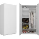 Šatní skříně v bílé barvě v minimalistickém stylu ze dřeva 