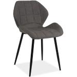 Jídelní židle Signal v šedé barvě ze sametu čalouněné 