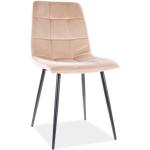 Jídelní židle Signal v béžové barvě ze sametu čalouněné 