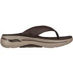 Dámské Kožené sandály Skechers Arch Fit v hnědé barvě v ležérním stylu z hladké kůže ve velikosti 39,5 ultralehké ve slevě na léto 