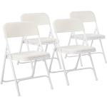 Židle v bílé barvě z koženky skládací 4 ks v balení ve slevě 