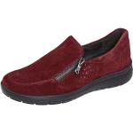 Dámské Kožené pantofle Vamos v bordeaux červené z kůže s výškou podpatku 3 cm - 5 cm na zip s tlumením nárazu ve slevě 