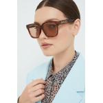 Dámské Designer Sluneční brýle Gucci v hnědé barvě z plastu ve velikosti 3 XL 