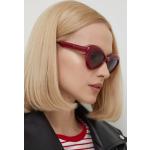 Dámské Designer Sluneční brýle Moschino v bordeaux červené z plastu 