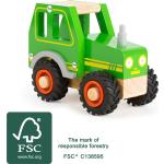 Traktory v zelené barvě ze dřeva s tématem farma 