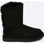 Dámské Kotníčkové boty na podpatku UGG Australia Bailey Bow v černé barvě z kůže ve velikosti 36 na zimu 