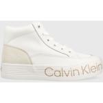 Sneakers boty Calvin Klein Jeans Yw0yw00865 Vulc Flatf Mid Wrap Around Logo bílá barva