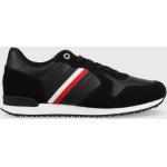 Sneakers Boty Tommy Hilfiger Iconic Runner Stripes Leather Černá Barva, Fm0fm04551
