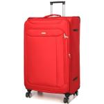 Textilní kufry v červené barvě na čtyřech kolečkách o objemu 90 l 