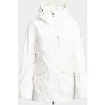 Dámské Zimní bundy s kapucí Roxy Glow Nepromokavé Prodyšné v bílé barvě v elegantním stylu z polyesteru ve velikosti S dlouhé se sněžným pásem ve slevě 