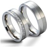 Dámské Snubní prsteny z chirurgické oceli v šedé barvě v lakovaném stylu lesklé 