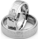 Pánské Snubní prsteny z chirurgické oceli v šedé barvě tepané 