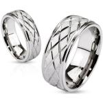 Pánské Snubní prsteny Spikes v šedé barvě v lakovaném stylu s gravírováním lesklé 
