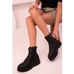 Dámské Kotníčkové boty na podpatku SOHO v černé barvě z koženky ve velikosti 39 s výškou podpatku 5 cm - 7 cm ve slevě 