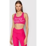 Dámské Sportovní podprsenky Nike Swoosh v růžové barvě ze syntetiky ve velikosti S ve slevě 