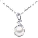 Stříbrné náhrdelníky Silvego v bílé barvě z krystalu Perlové 