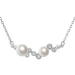 Dámské Stříbrné náhrdelníky Silvego v bílé barvě ze stříbra Perlové leštěné 