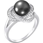 Prsteny se zirkonem Silvego v černé barvě ze stříbra Perlové 