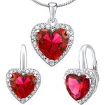 Stříbrný set šperků ROMANCE náušnice a přívěsek srdce