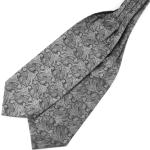 Stříbro-šedá polyesterová kravatová šála Askot Paisley