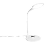 Stolní a nástěnná lampa bílá včetně LED s dotykovým stmívačem - Joni