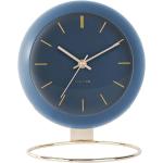 Stolní hodiny Karlsson v modré barvě v minimalistickém stylu z ocele 