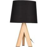 Stolní lampy v černé barvě ze dřeva kompatibilní s E14 