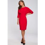 Dámské Šaty ke kolenům Stylove v červené barvě v kancelářském stylu z polyesteru ve velikosti M 
