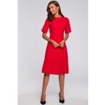 Dámské Šaty ke kolenům Stylove v červené barvě v kancelářském stylu z polyesteru ve velikosti M ve slevě 