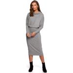 Dámské Pletené šaty Stylove v šedé barvě v moderním stylu ve velikosti XXL ve slevě plus size 