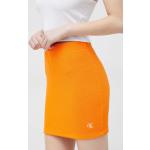 Dámské Designer Pouzdrové sukně Calvin Klein Jeans v oranžové barvě z džínoviny ve velikosti M mini ve slevě 