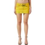 Dámské Kožené sukně Diesel v žluté barvě mini s nízkým pasem 