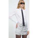 Dámské Pouzdrové sukně ve stříbrné barvě z polyesteru ve velikosti 10 XL mini ve slevě 