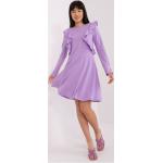 Dámské Šaty ke kolenům FashionHunters ve fialové barvě v ležérním stylu ve velikosti L ve slevě 