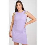 Dámské Mini šaty FashionHunters ve fialové barvě v elegantním stylu z krajky ve slevě plus size 