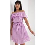 Dámské Letní šaty FashionHunters ve fuchsiové barvě ve velikosti 9 XL s volány ve slevě 